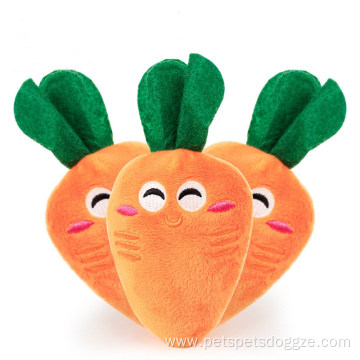 Vegetable series plush carrot dog toy with sound
